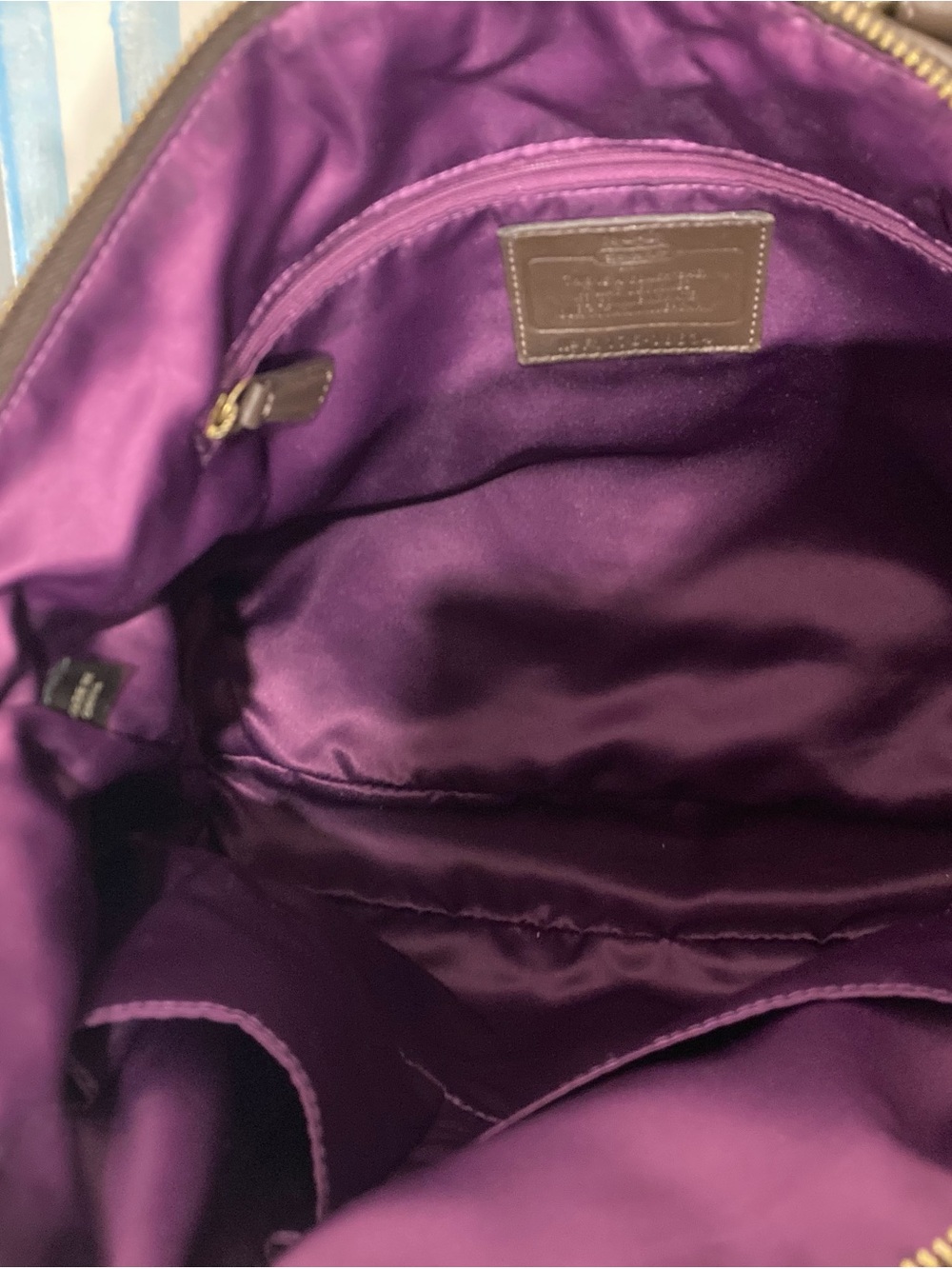 Coach Madison Quilted Chevron Nylon Lindsey Satchel **Limited Edition** - Picture 9 of 10